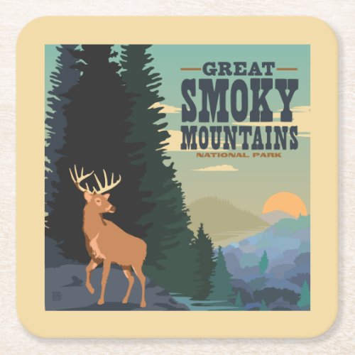 Great Smoky Mountains National Park Square Paper Coaster