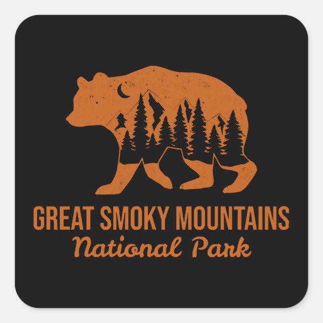 GREAT SMOKY MOUNTAINS NATIONAL PARK  SQUARE STICKER (Front)