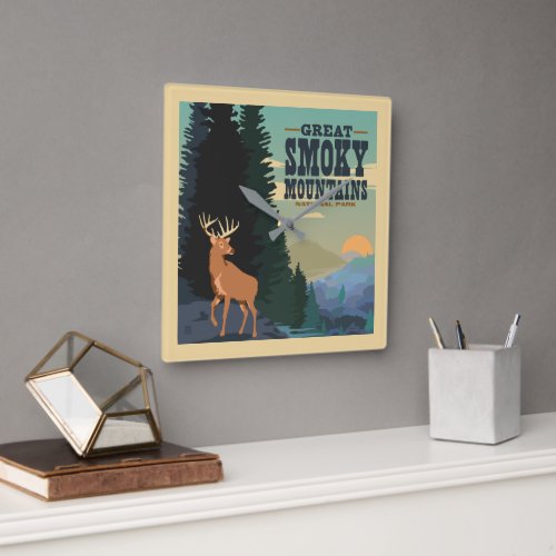 Great Smoky Mountains National Park Square Wall Clock