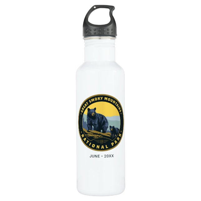 Great Smoky Mountains National Park Stainless Steel Water Bottle (Front)