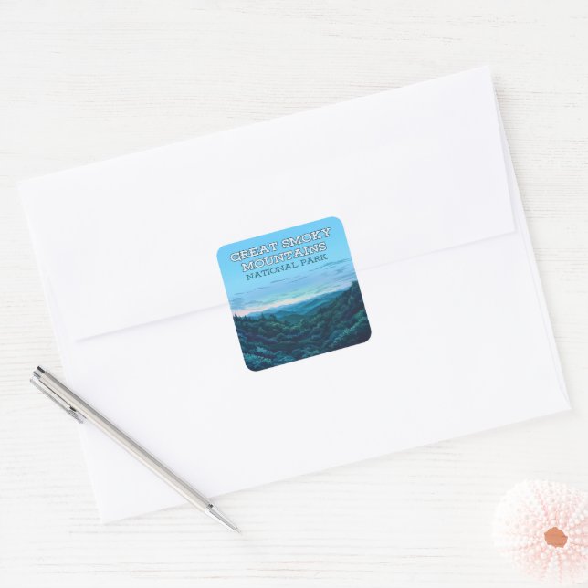 Great Smoky Mountains National Park Tennessee Square Sticker (Envelope)