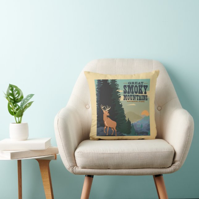 Great Smoky Mountains National Park Throw Pillow (Chair)