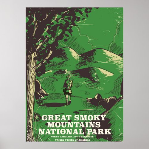 Great Smoky Mountains National Park travel poster