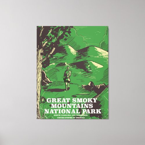 Great Smoky Mountains National Park travel poster Canvas Print