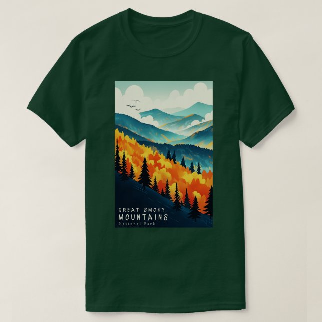 Great Smoky Mountains national park travel poster T-Shirt (Design Front)