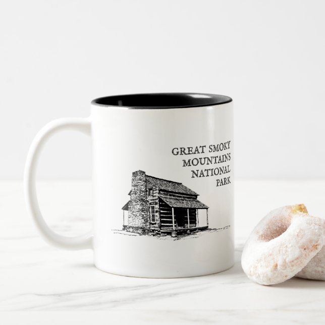 Great Smoky Mountains National Park Two-Tone Coffee Mug (With Donut)