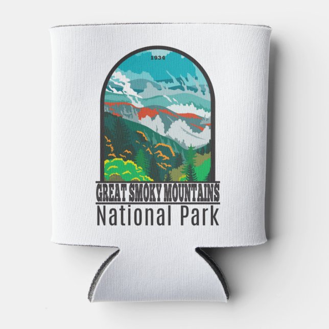 Great Smoky Mountains National Park Vintage Can Cooler (Front)