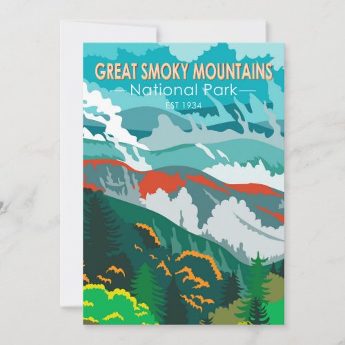  Great Smoky Mountains National Park Vintage  Holiday Card