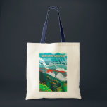 Great Smoky Mountains National Park Vintage  Tote Bag<br><div class="desc">Great Smoky Mountains vector artwork in a window style design. The park encompasses lush forests and an abundance of wildflowers that bloom year-round.</div>