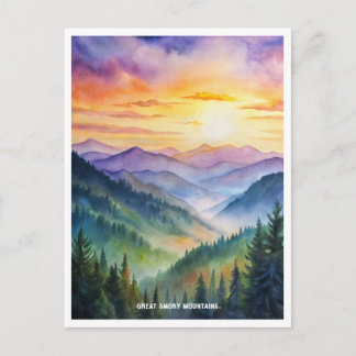 Great Smoky Mountains National Park Watercolor Postcard