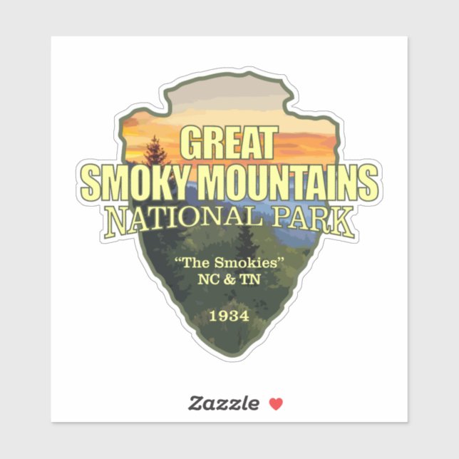 Great Smoky Mountains NP (arrowhead) Sticker (Sheet)
