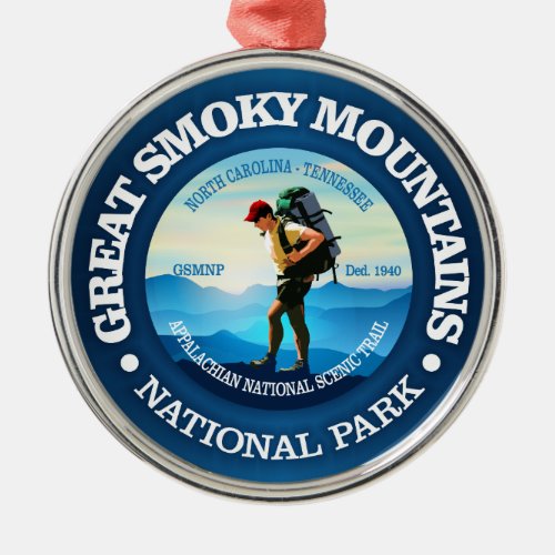 Great Smoky Mountains NP Hiker C Metal Ornament