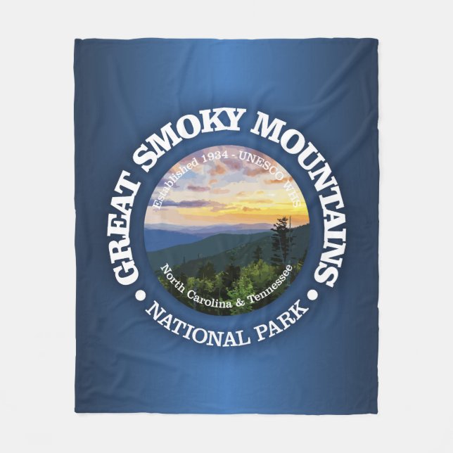 Great Smoky Mountains NP (rd)2 Fleece Blanket (Front)