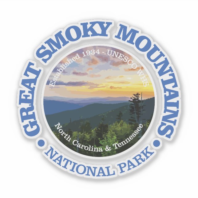 Great Smoky Mountains NP (rd)2 Sticker (Front)