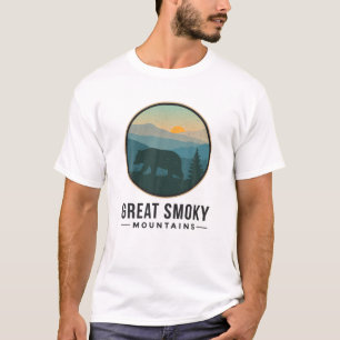 Great Smoky Mountains Retro National Park Bear Gra T-Shirt