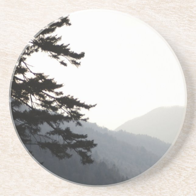 great smoky mountains sandstone coaster (Front)