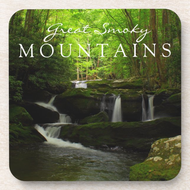 Great Smoky Mountains Stream Watefall Tremont Beverage Coaster (Front)