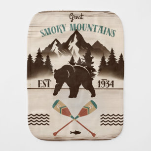 Great Smoky Mountains, TN bear Baby Burp Cloth