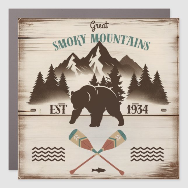 Great Smoky Mountains, TN bear Car Magnet (Front)