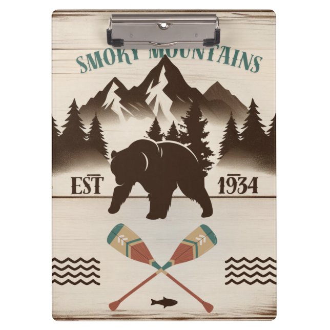 Great Smoky Mountains, TN bear Clipboard (Front)