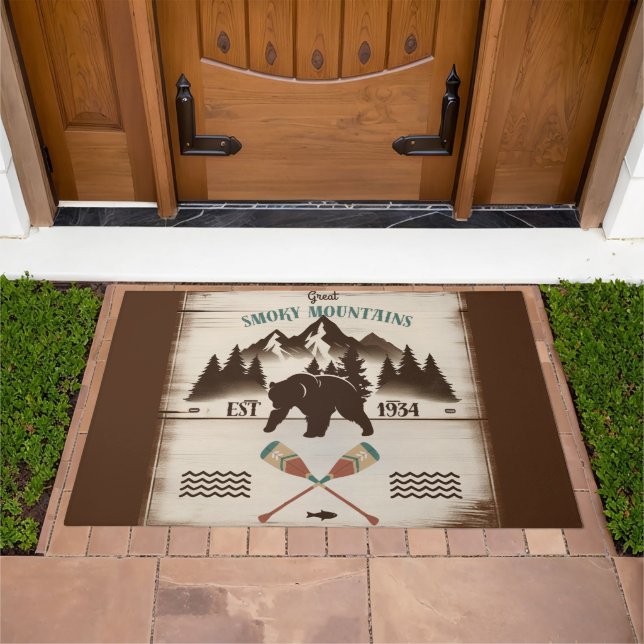 Great Smoky Mountains, TN bear Doormat (Outdoor)