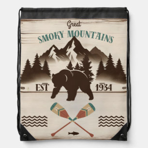 Great Smoky Mountains, TN bear Drawstring Bag