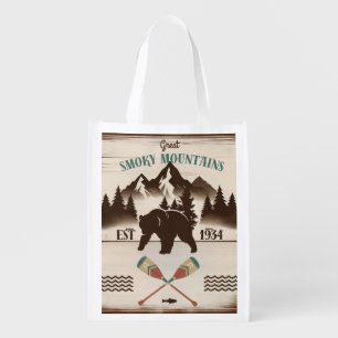 Great Smoky Mountains, TN bear Grocery Bag