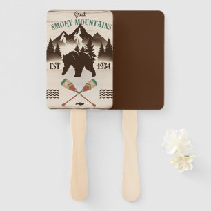 Great Smoky Mountains, TN bear Hand Fan