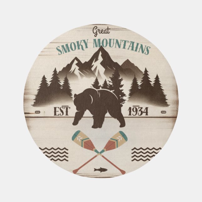 Great Smoky Mountains, TN bear Outdoor Rug (Front)