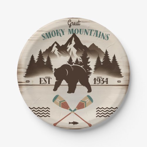 Great Smoky Mountains TN bear Paper Plates