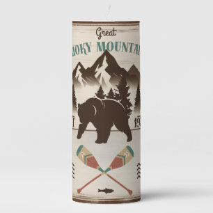 Great Smoky Mountains, TN bear Pillar Candle