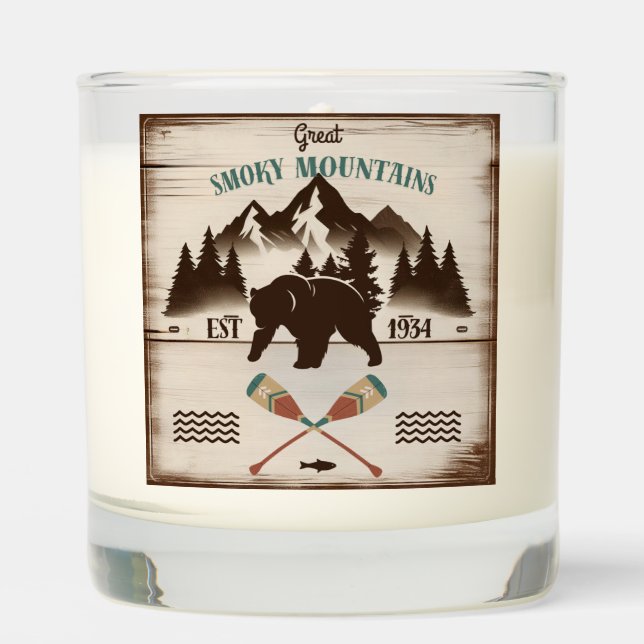 Great Smoky Mountains, TN bear Scented Candle (Front)