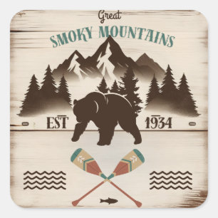 Great Smoky Mountains, TN bear Square Sticker