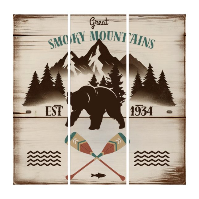 Great Smoky Mountains, TN bear Triptych (Front)