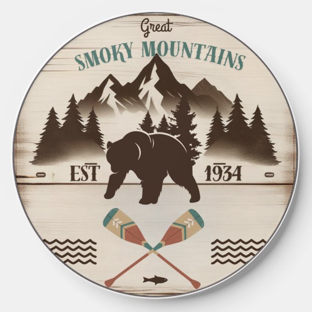 Great Smoky Mountains, TN bear Wireless Charger (Front)