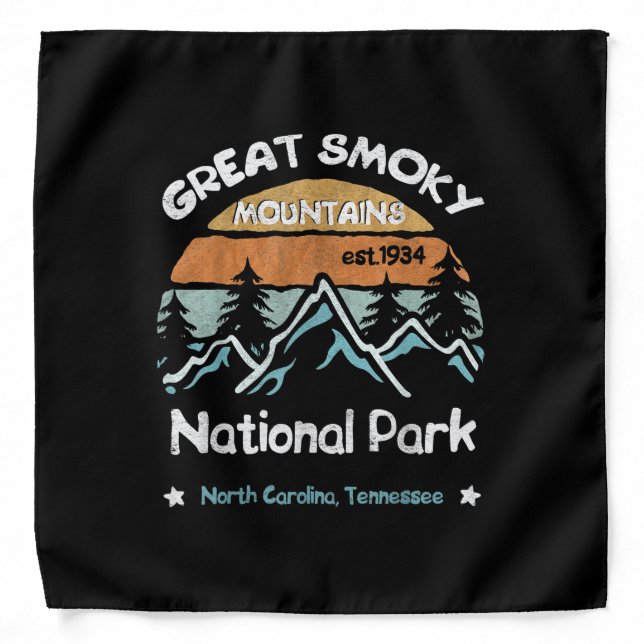 Great Smoky Mountains US National Park Camping Bandana (Front)