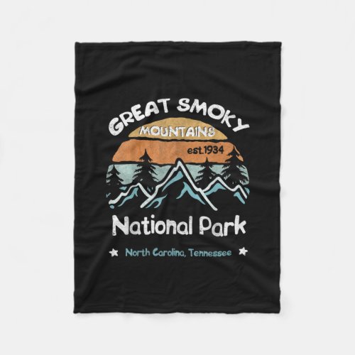 Great Smoky Mountains US National Park Camping Fleece Blanket
