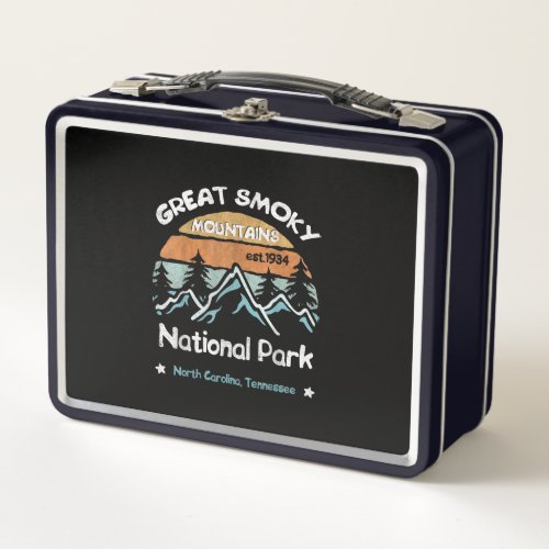 Great Smoky Mountains US National Park Camping Metal Lunch Box