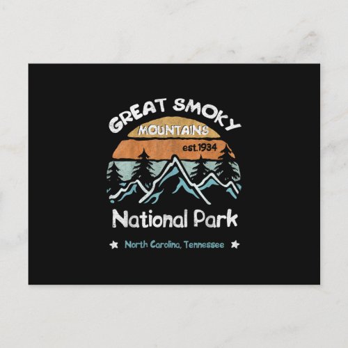 Great Smoky Mountains US National Park Camping Postcard