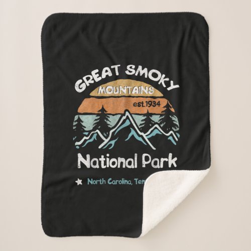 Great Smoky Mountains US National Park Camping Sherpa Blanket