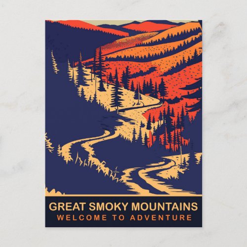 Great Smoky Mountains Vintage Travel Postcard