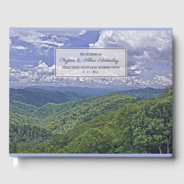 Great Smoky Mountains Wedding Name Venue Date Guest Book (Front)