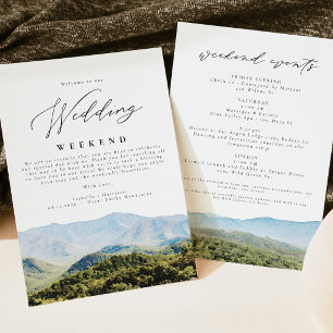 GREAT SMOKY MOUNTAINS Wedding Welcome Itinerary Invitation