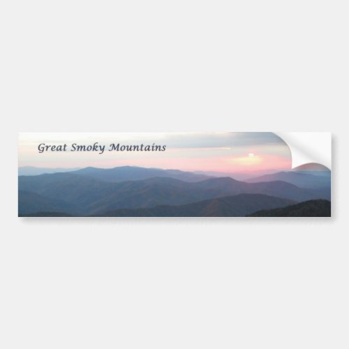 Great Smoky Mtns Sunset Bumper Sticker
