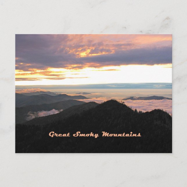 Great Smoky Mtns Sunset Postcard (Front)