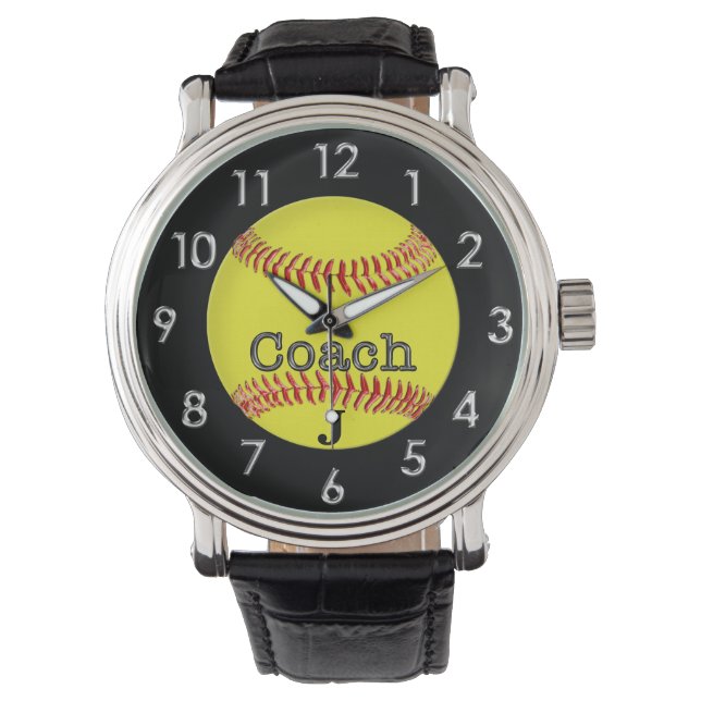 Great Softball Coach Gifts with Coach's MONOGRAM Watch (Front)