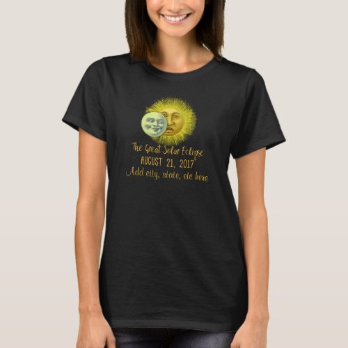 Great Solar Eclipse 2017 Customizable T_Shirt