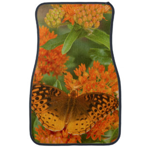 Great Spangled Fritillaries on Butterfly Milkweed Car Mat