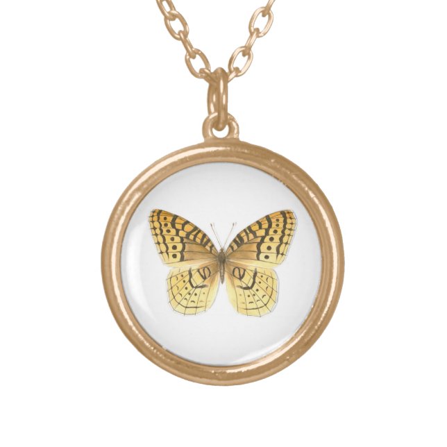 Great Spangled Fritillary Butterfly Necklace (Front)