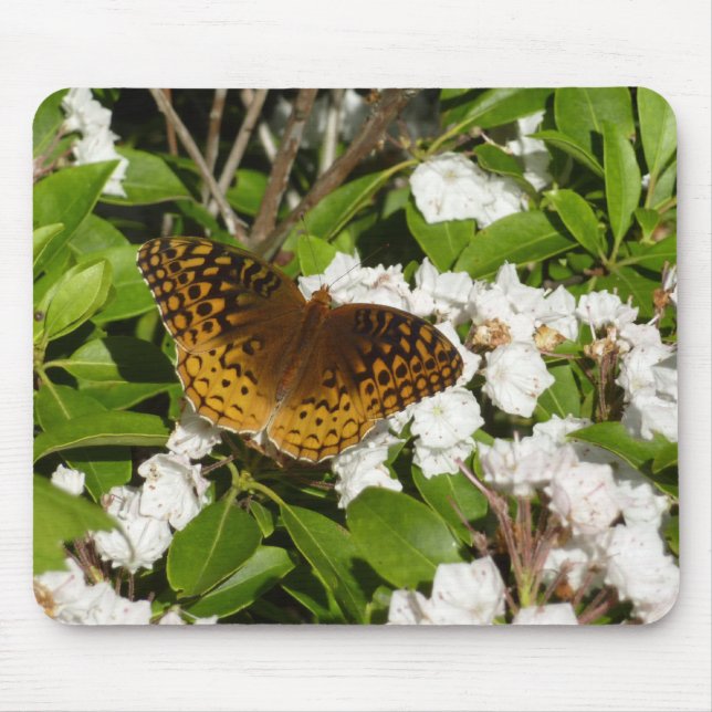 Great Spangled Fritillary on Mountain Laurel Mouse Pad (Front)